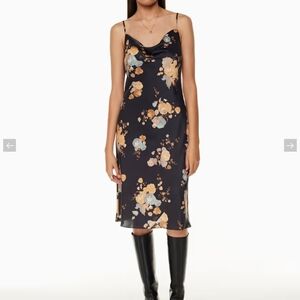 Wilfred Black Floral Midi Dress